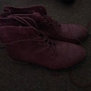 Burgundy call it spring combat boots